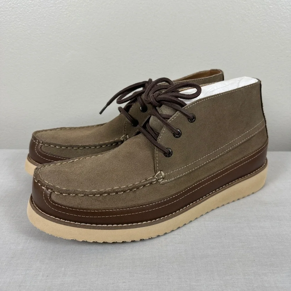 Dockers Men's 11 Calgary Chukka Boots Taupe Suede Leather Supreme Comfort NEW